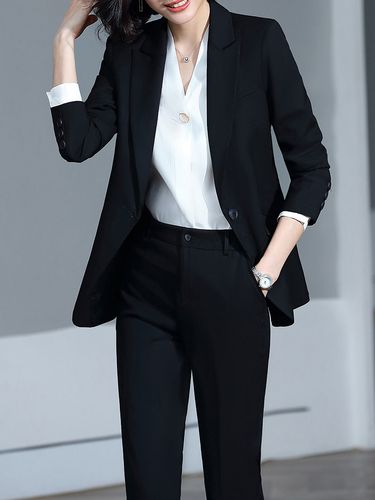 黑色西装外套女秋冬经理工作服气质大码商务正装高端职业西服套装