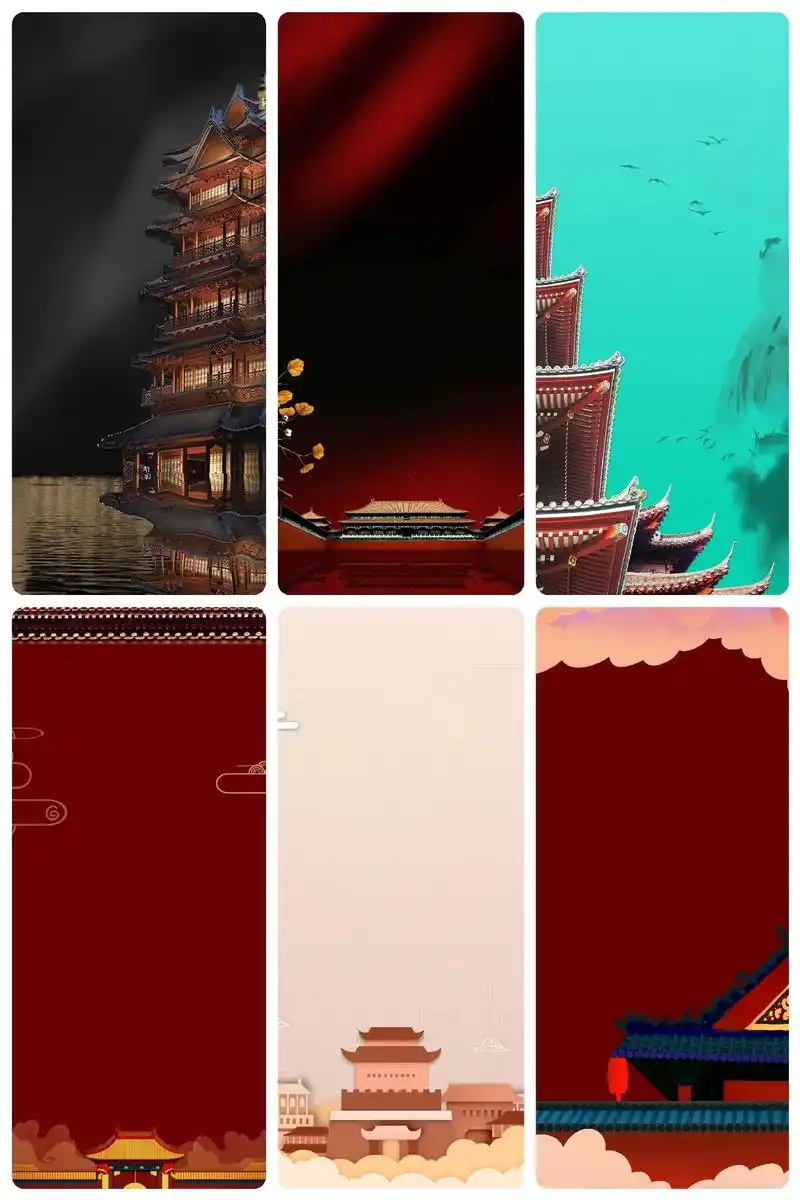 古风建筑海报背景图