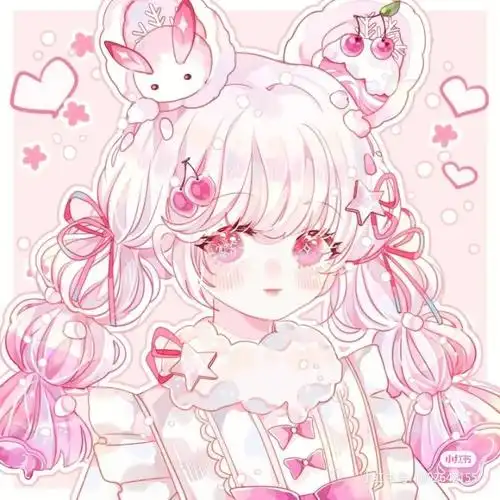 粉色二次元头像