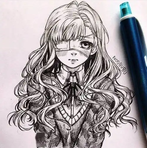 他笔下的素描动漫,每一张都很吸睛,这线稿太好看了!收藏备用吧