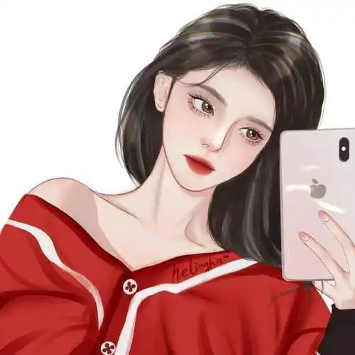 超美超有气质的红衣女生头像冬日里的温暖