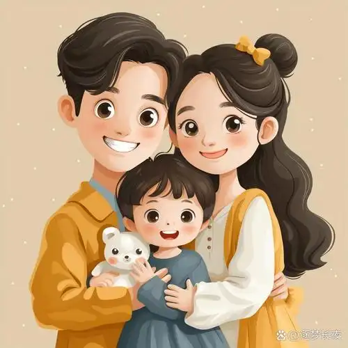 亲子头像 | 一家四口儿女双全