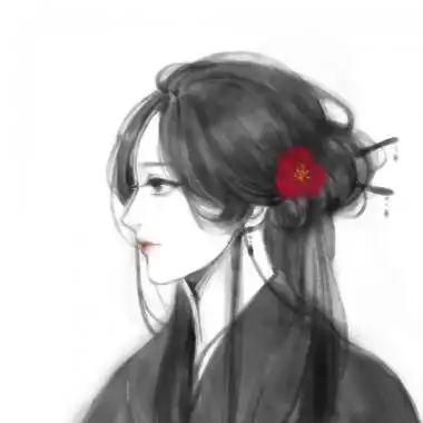 古风黑白手绘女生头像