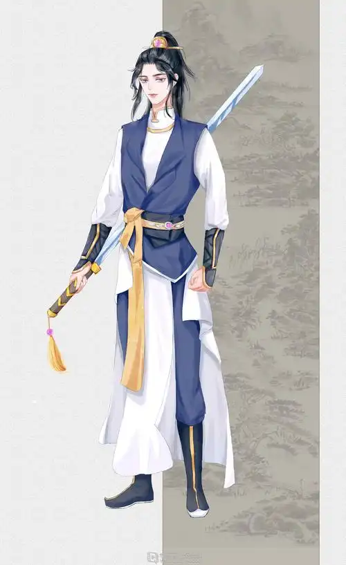 古风插画之完整人物设计男