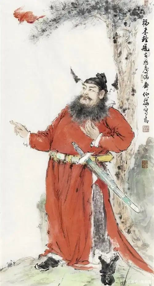 道教俗神钟馗捉鬼驱邪,民间常挂钟馗神像辟邪除灾