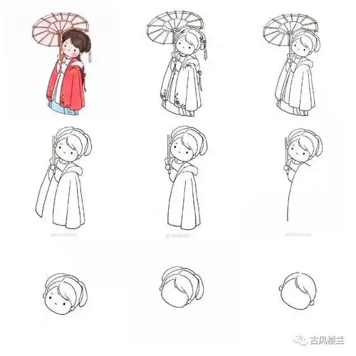 超可爱的汉服简笔画合集马住练习