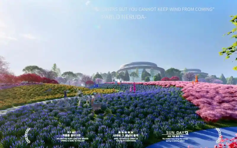 花海景观设计效果图|园林景观设计