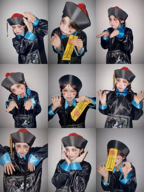 僵尸妆太可爱了哈哈哈出门吓小孩子了#萬聖節  #cos#万圣节穿搭