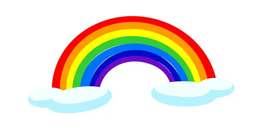 彩虹,矢量,在白色背景上的彩虹