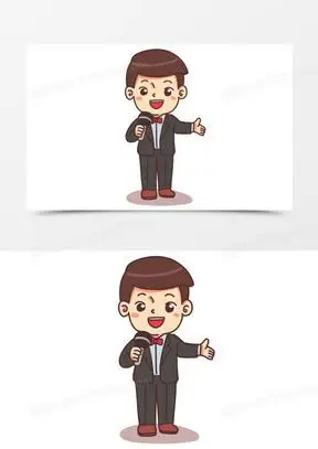 手绘卡通晚会主持人素材