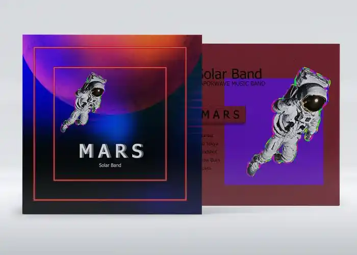 伪蒸汽波黑胶唱片音乐专辑封面设计