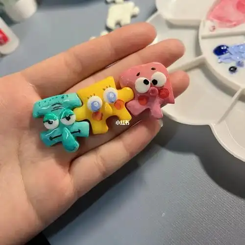 石塑粘土挂件海绵宝宝派大星和章鱼哥