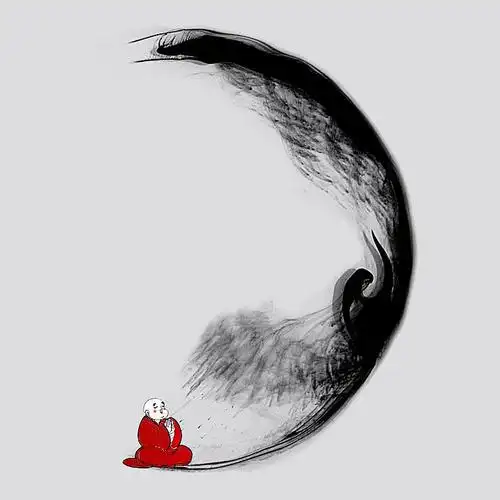 极简的泼墨禅意画作品集