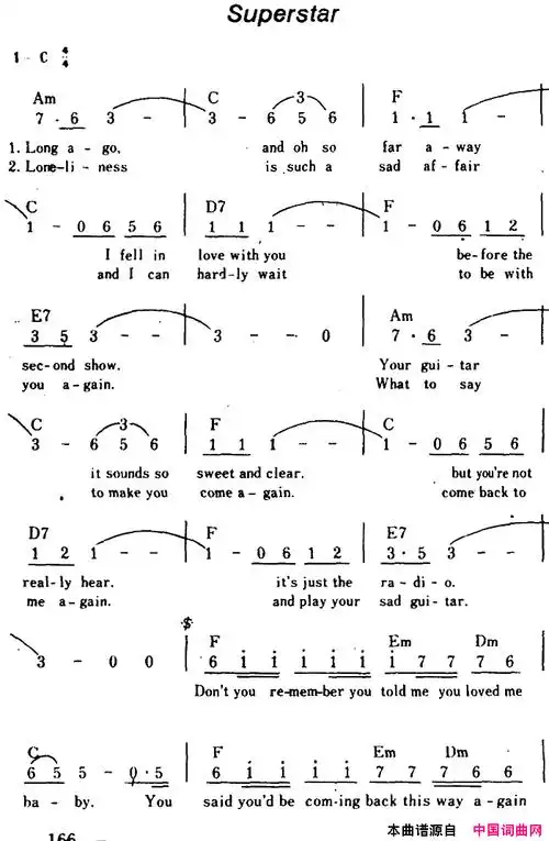 [美]superstar超级明星,带和弦简谱
