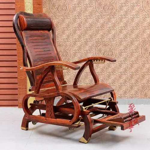 红木家具红酸枝摇椅仿古中式实木逍遥椅午休躺椅休闲椅老人椅