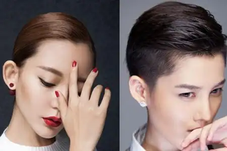 大背头女生又帅又时髦 搭配大红唇气场二米八