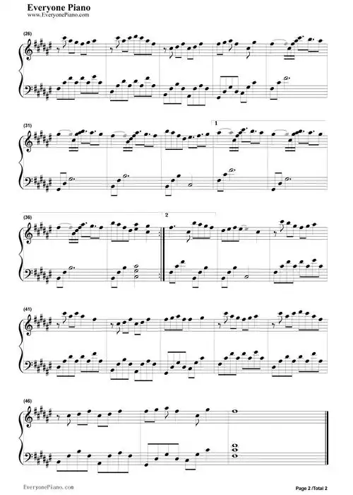 等你的季节 完整版-步步惊心 插曲五线谱预览2-钢琴谱文件(五线谱