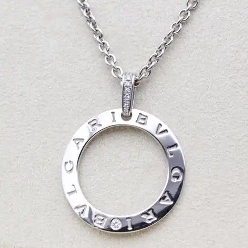 bvlgari/宝格丽项链 白金镶钻 男士项链 二手 成色99新