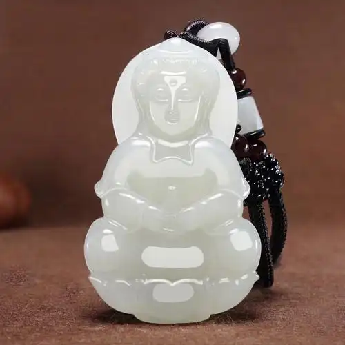 和田玉吊坠佛公玉观音玉坠男士项链女玉佛情侣玉佩一对小弥勒佛像自戴