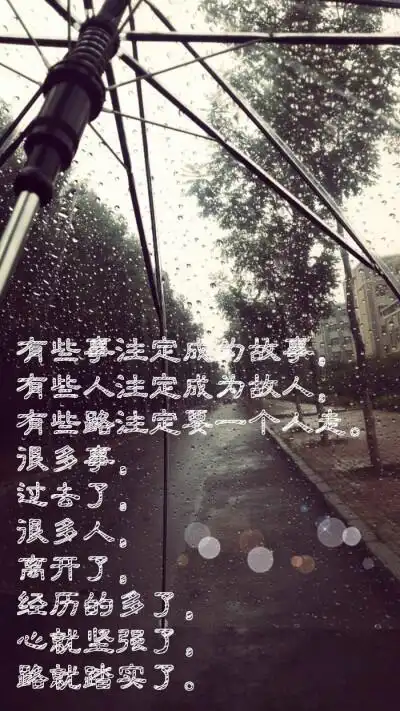 很多事,过去了,很多人,离开了,经历的多了,心就坚强了,路就踏实了.