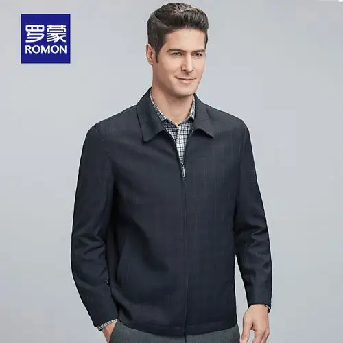 hodo/红豆男装2020春季新款中年男士夹克商务休闲立领茄克外套男