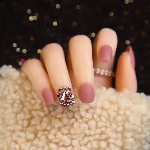 钻穿戴美甲贴片成品短款秋冬显白可拆卸假指甲甲片s738胶水款磨砂短款