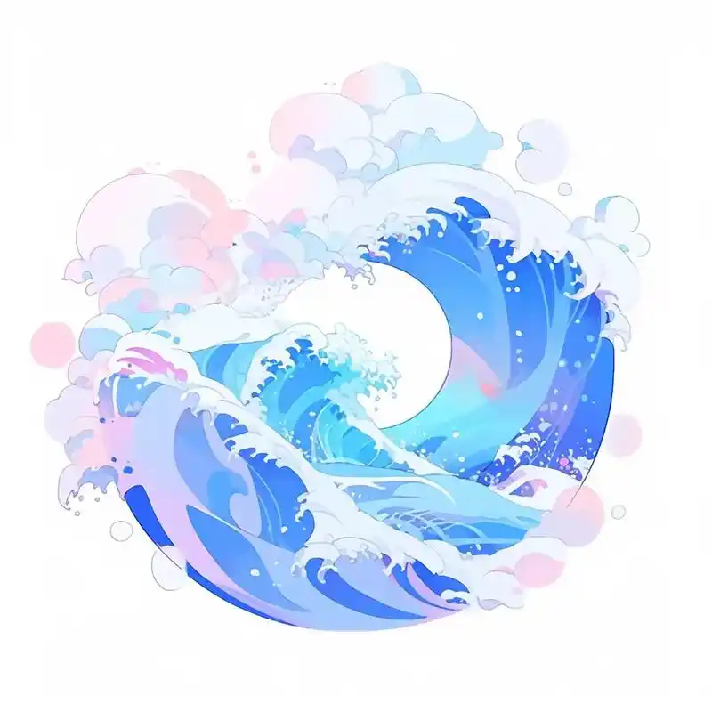 ai 海浪绘画素材☆.软件:midjourney  生了一组 - 抖音