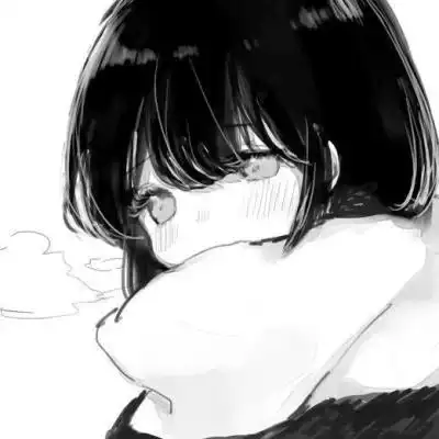 高质量动漫女头黑白图片