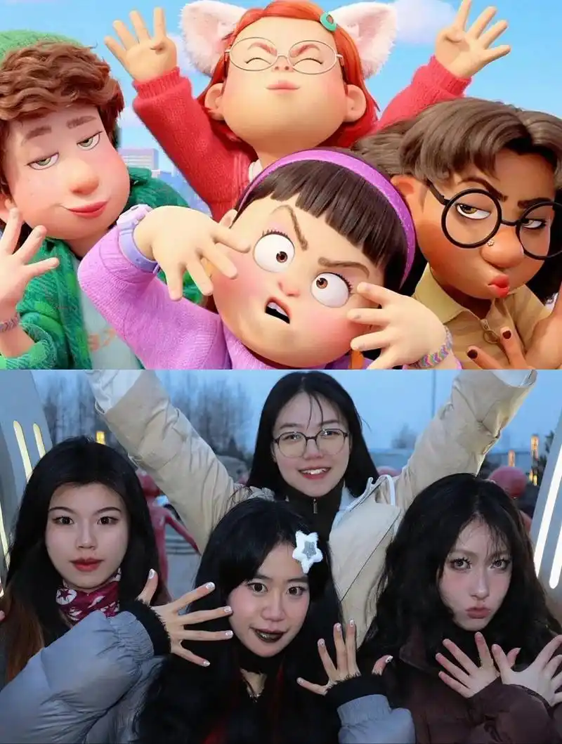 四人拍照姿势(青春变形记) 可爱活泼百分百%