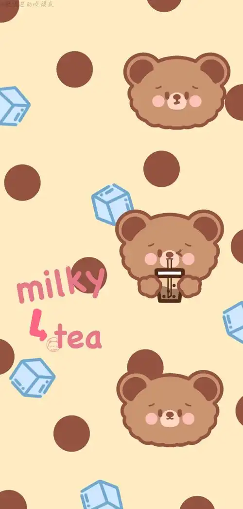 巧克力味道的小熊 @玩泥巴的晓朋友 #手机壁纸##可爱壁纸##手绘壁纸