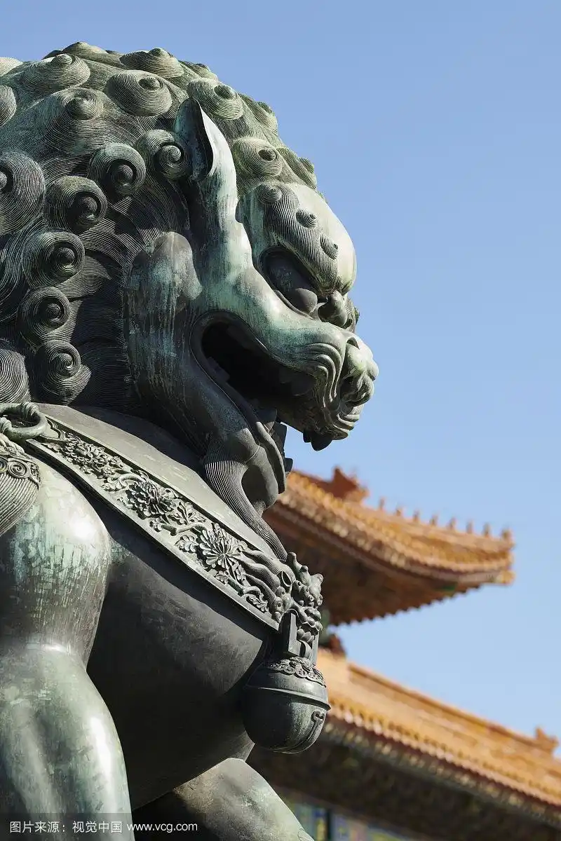 故宫铜狮子特写