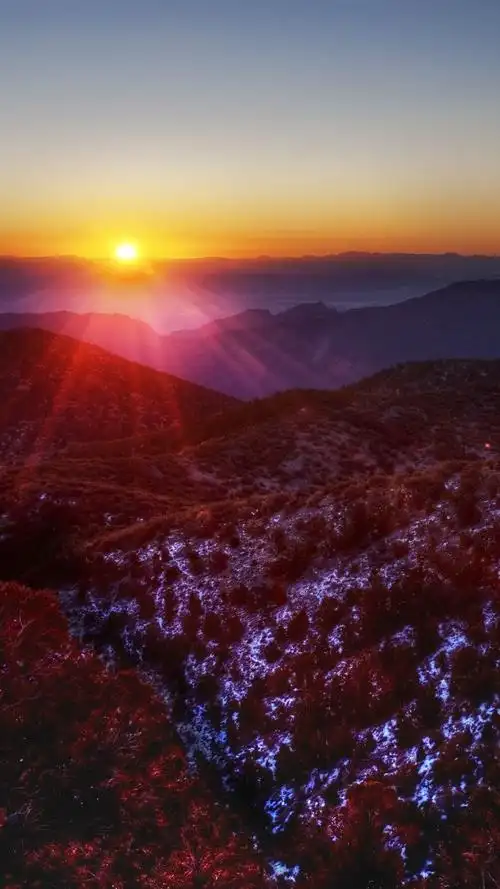壁纸 日出,山,早晨,太阳光芒 3840x2160 uhd 4k 高清壁纸, 图片, 照片