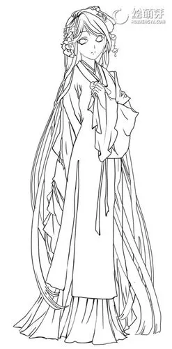 汉服女子简笔画的画片