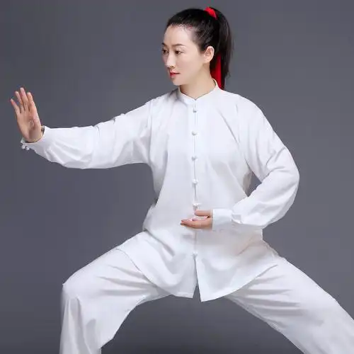 仁武太极服女棉麻中国风中老年太极拳练功服装白色xlrwmmx国美超市