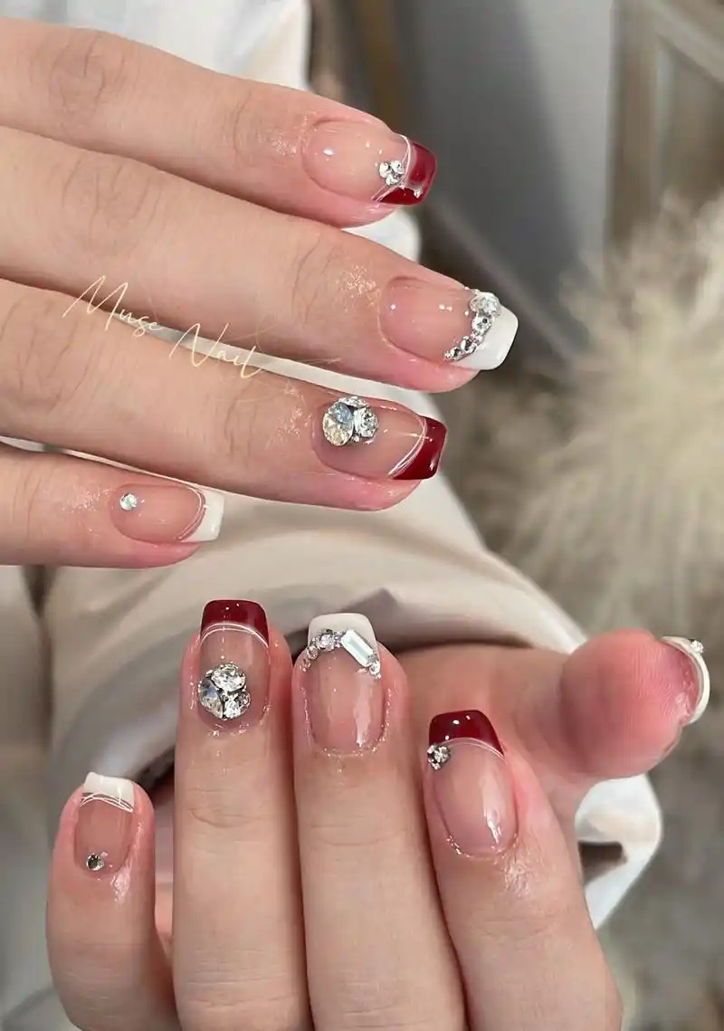 红色法式|订婚美甲