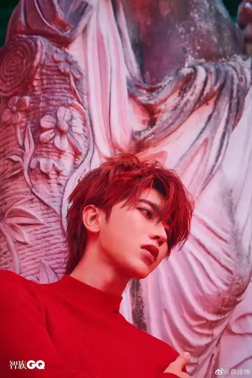 今日,蔡徐坤《智族gq》金九封面释出,他以惊艳的红发造型亮相,神秘的