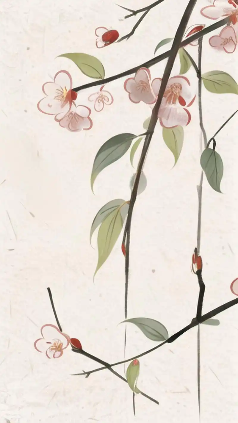 国风壁纸94,红色梅花绝美呈现96