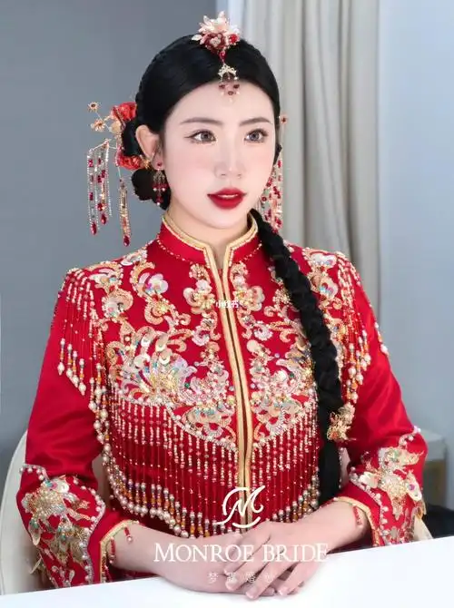 朝鲜族发型77红色秀禾7815太美了吧