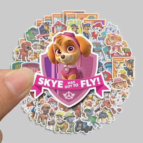 汪汪队80枚表情包卡通贴纸可爱笔记本手账素材创意diy防水贴画