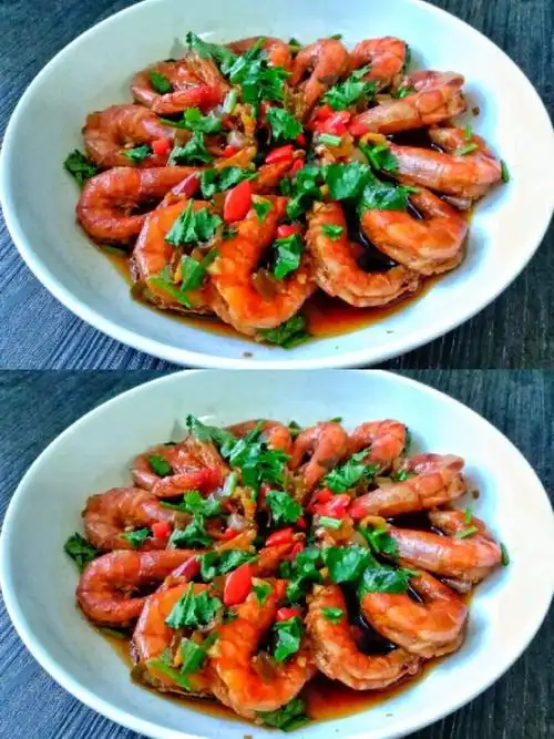 92157615蒜蓉酱汁虾好吃到汤汁也不放过,家常懒人快手菜爆