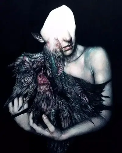 他的插画"没有眼睛",又暗黑诡异!却受28万人的追捧.