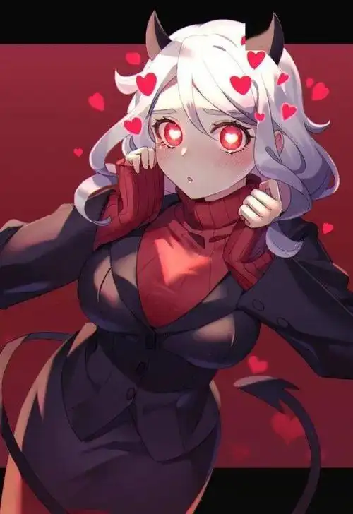 是白发红瞳的地狱恶魔女孩呀!