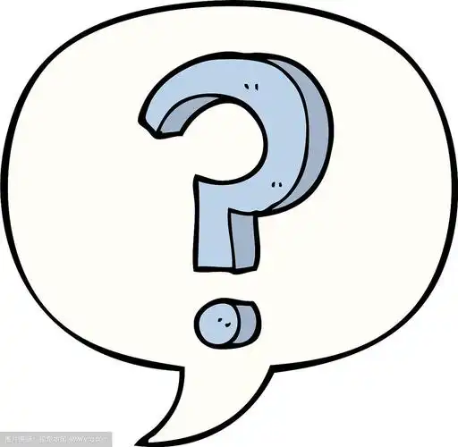 卡通问号和语音泡泡
