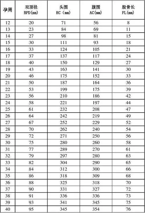 表孕囊大小与孕周对照表胎芽长度和孕周对照表胎芽胎心是什么怀孕期间
