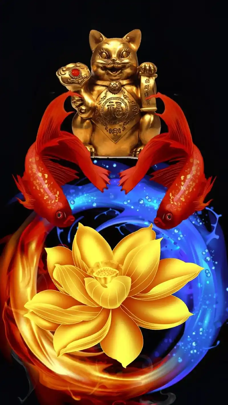 水生财,鱼镇宅,鱼水相融,富贵来.#锦鲤#见者发财#壁纸#送 - 抖音