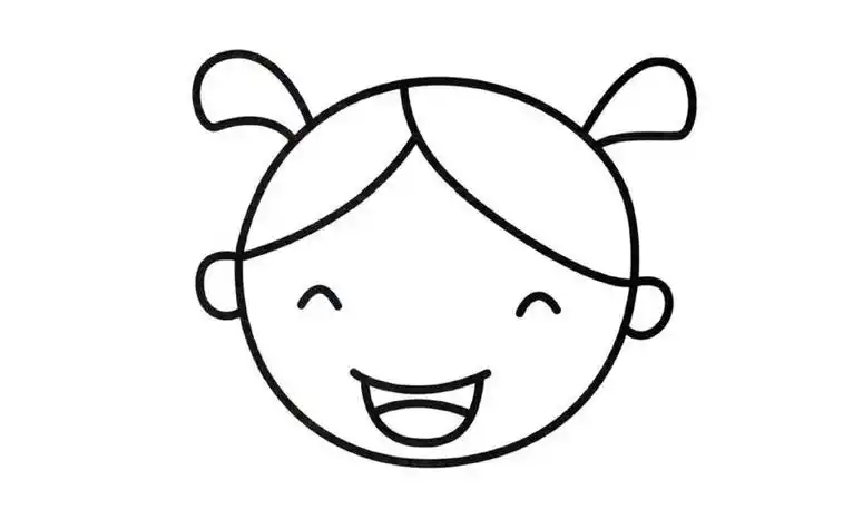女孩微笑简笔画 第1页小学一年级气质高雅幼儿学画微笑小女孩简笔画小