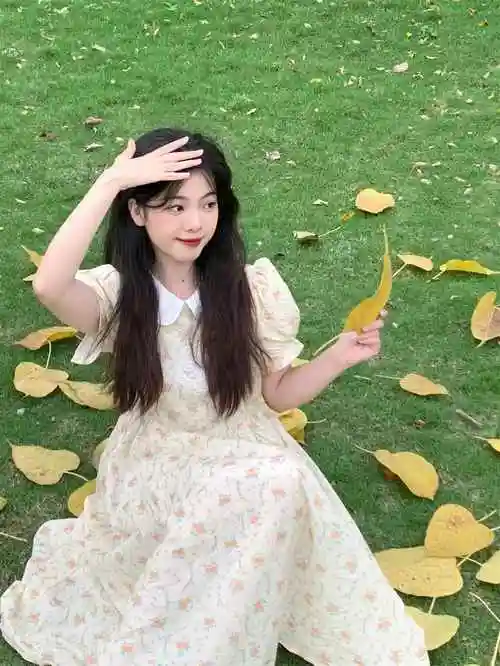 15岁女大童娃娃领碎花连衣裙夏季14小学生13小女孩森系甜美公主裙