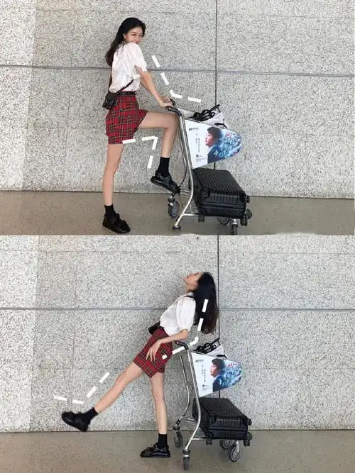 机场拍照姿势来源微博