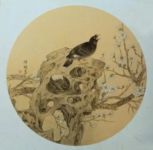 现代工笔画花鸟