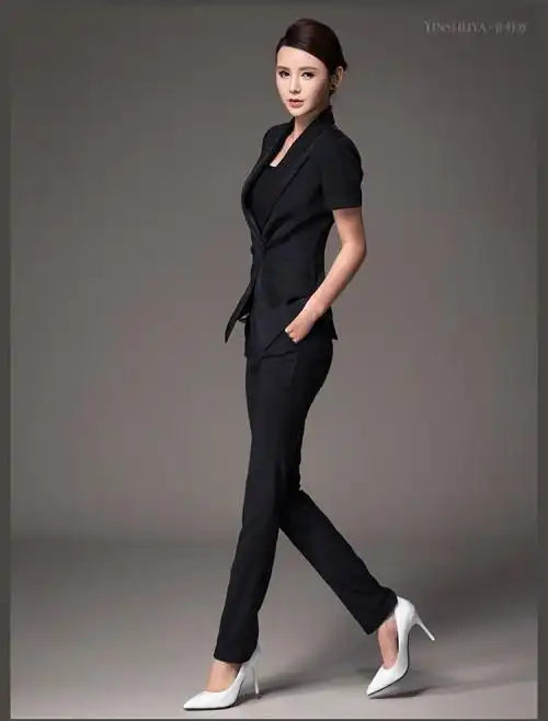 2016夏季新款短袖职业装女装套装修身工作服酒店前台房产正装 - (厦门